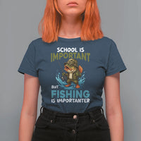School Is Important But Fishing Is Important T Shirt For Women Funny Bass Fishing - Wonder Print Shop