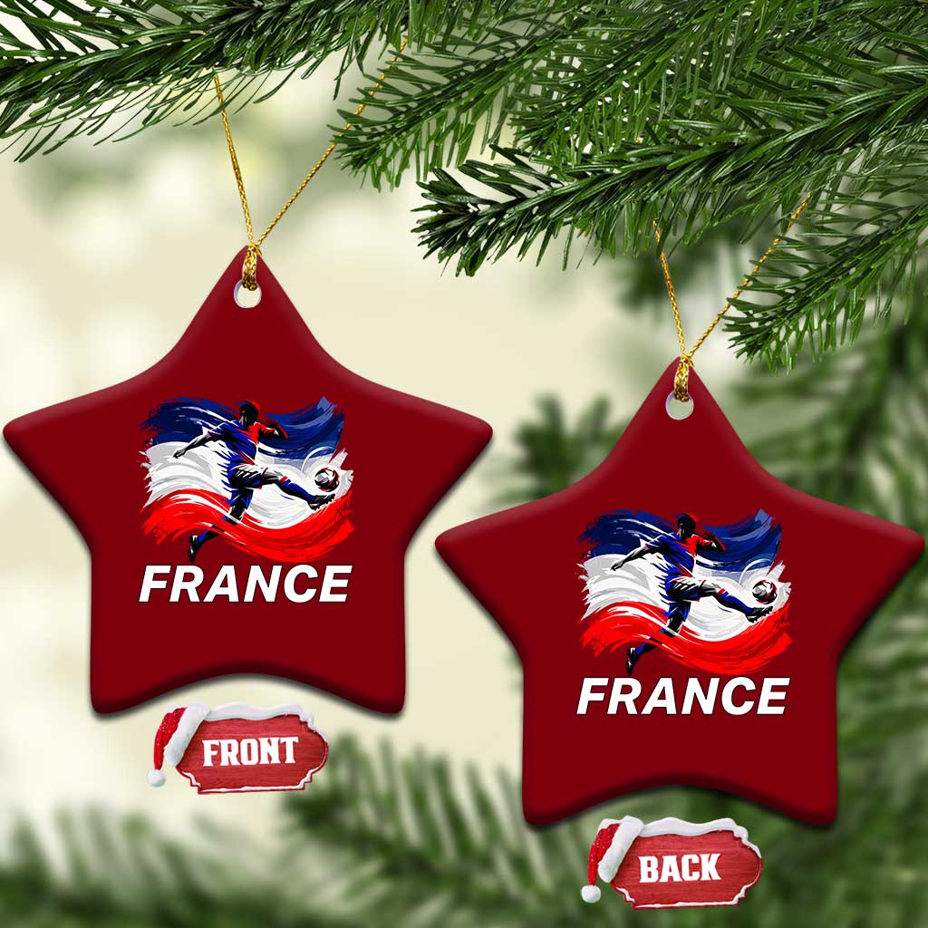 France Soccer Football Fan French Flag Ceramic Ornament