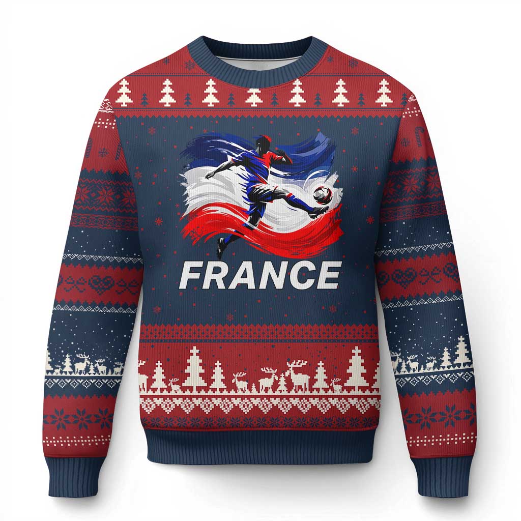 France Soccer Football Fan French Flag Ugly Christmas Sweater