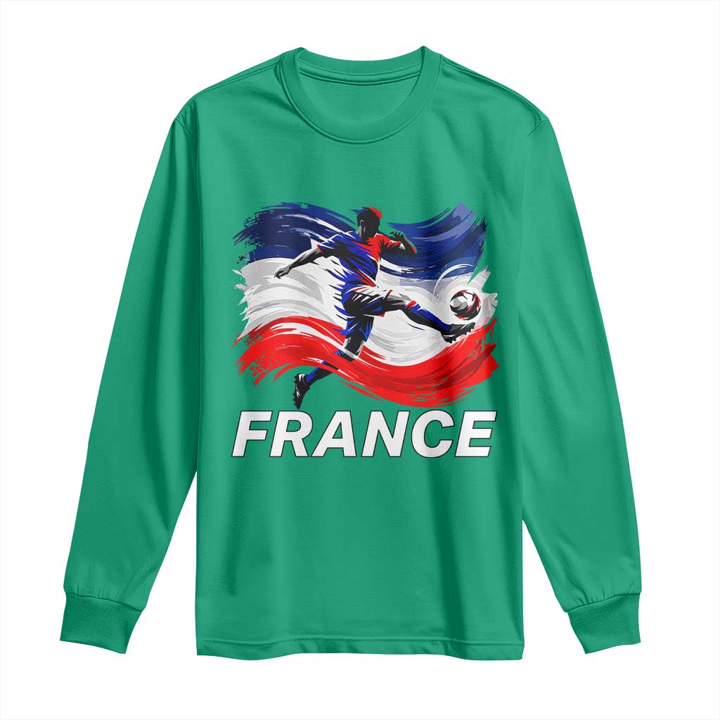 France Soccer Football Fan French Flag Long Sleeve Shirt