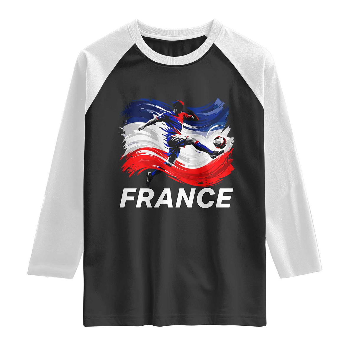 France Soccer Football Fan French Flag Raglan Shirt