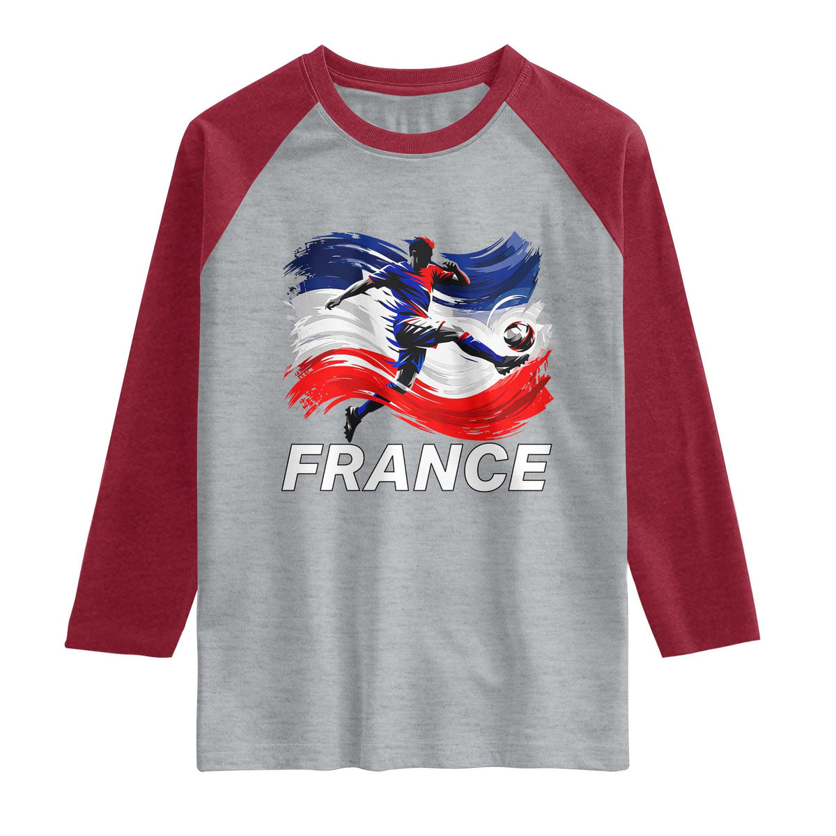 France Soccer Football Fan French Flag Raglan Shirt