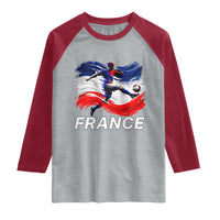 France Soccer Football Fan French Flag Raglan Shirt