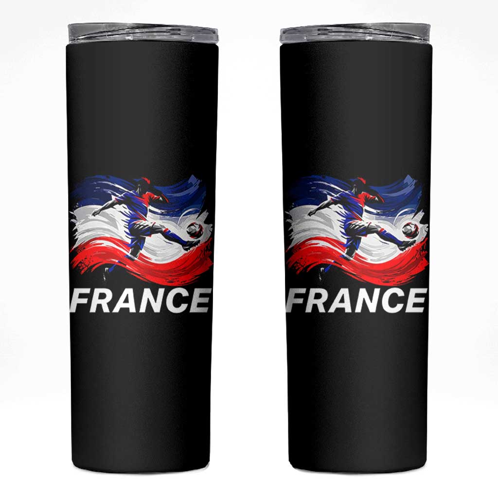 France Soccer Football Fan French Flag Skinny Tumbler