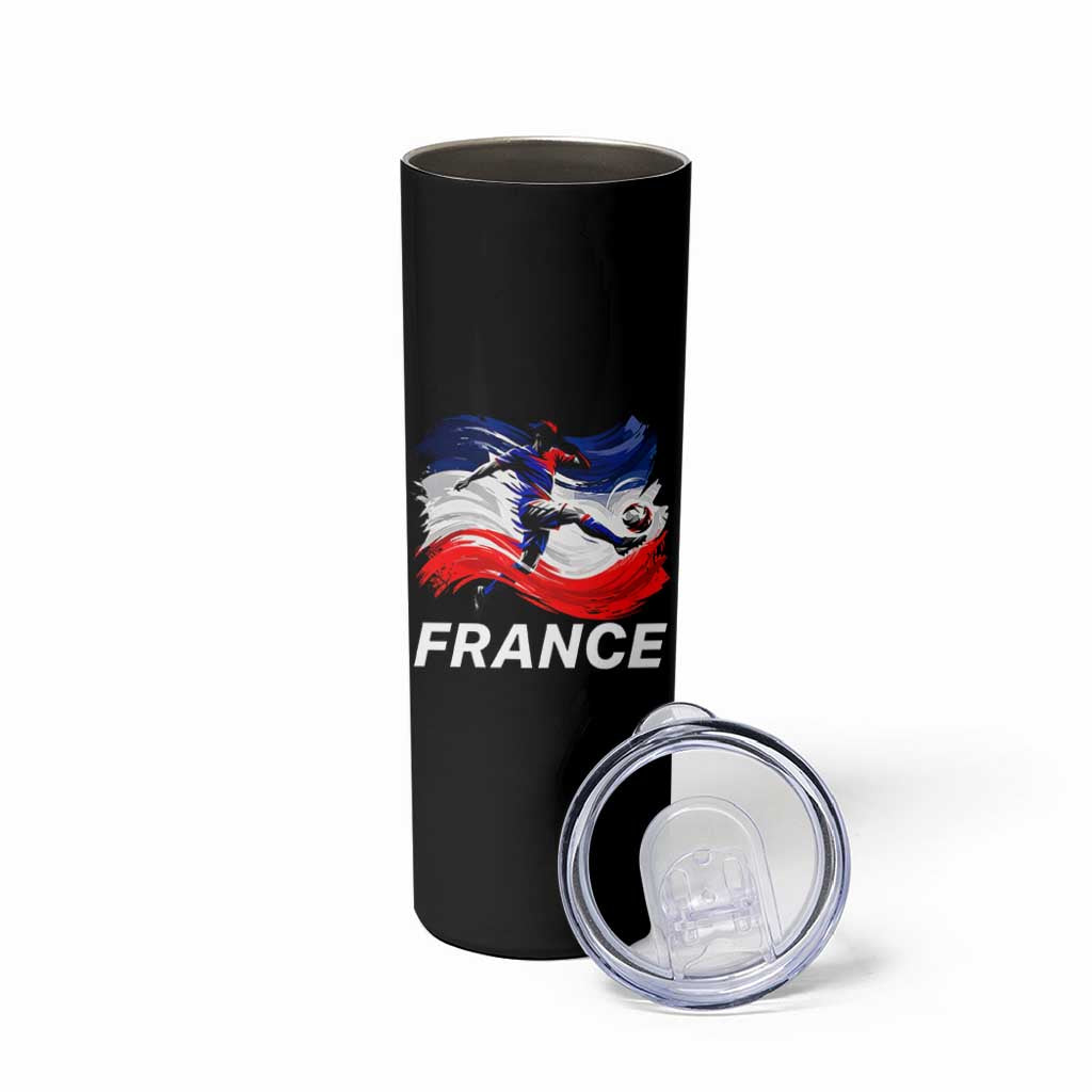 France Soccer Football Fan French Flag Skinny Tumbler
