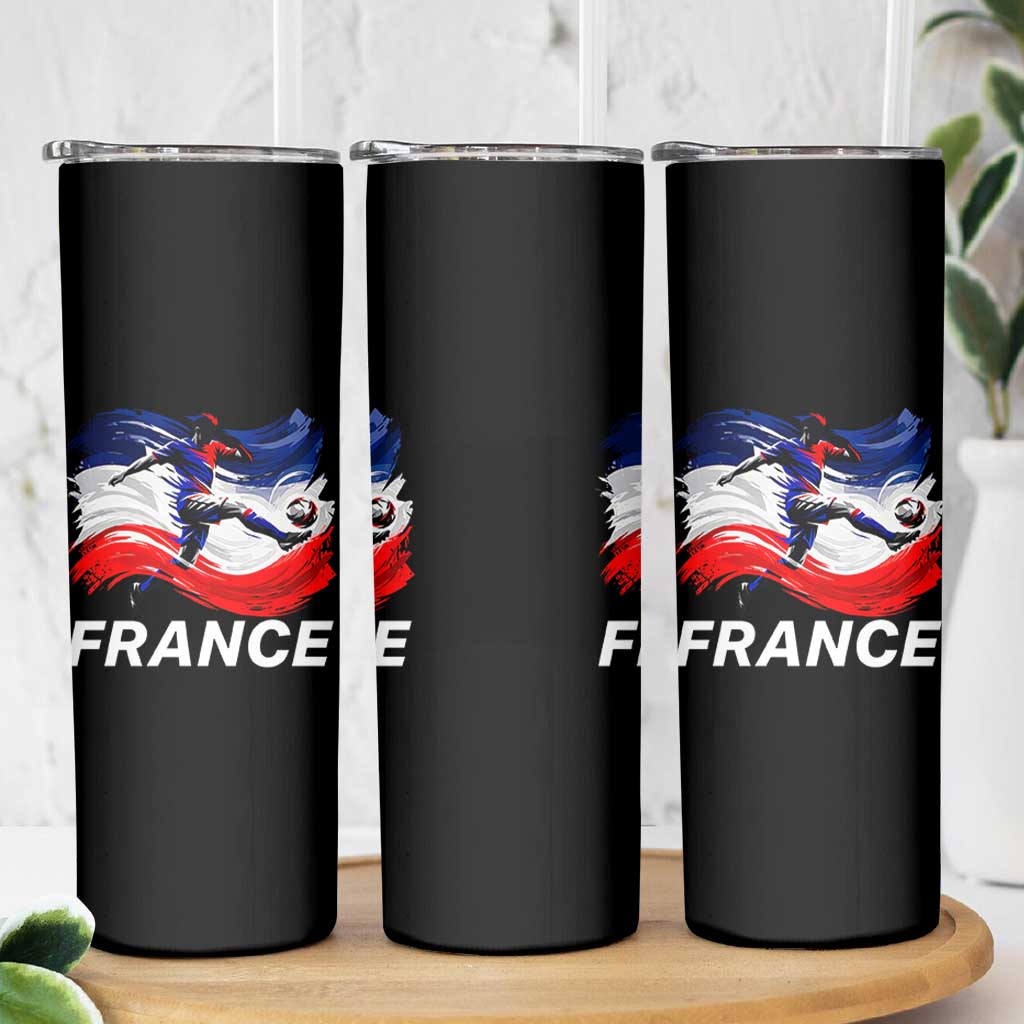 France Soccer Football Fan French Flag Skinny Tumbler