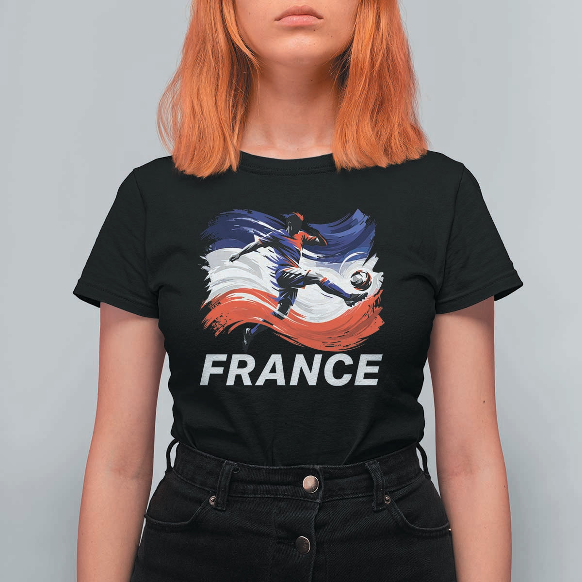 France Soccer Football Fan French Flag T Shirt For Women