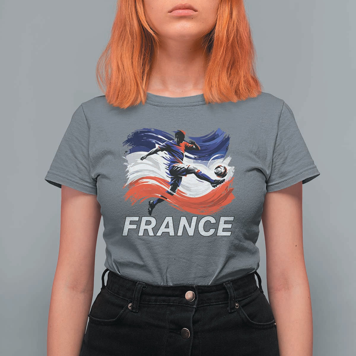 France Soccer Football Fan French Flag T Shirt For Women
