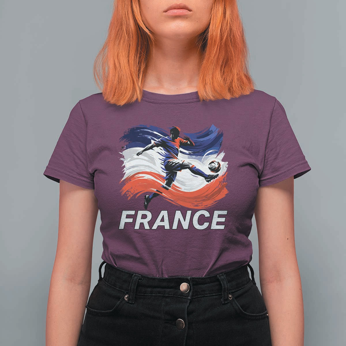 France Soccer Football Fan French Flag T Shirt For Women