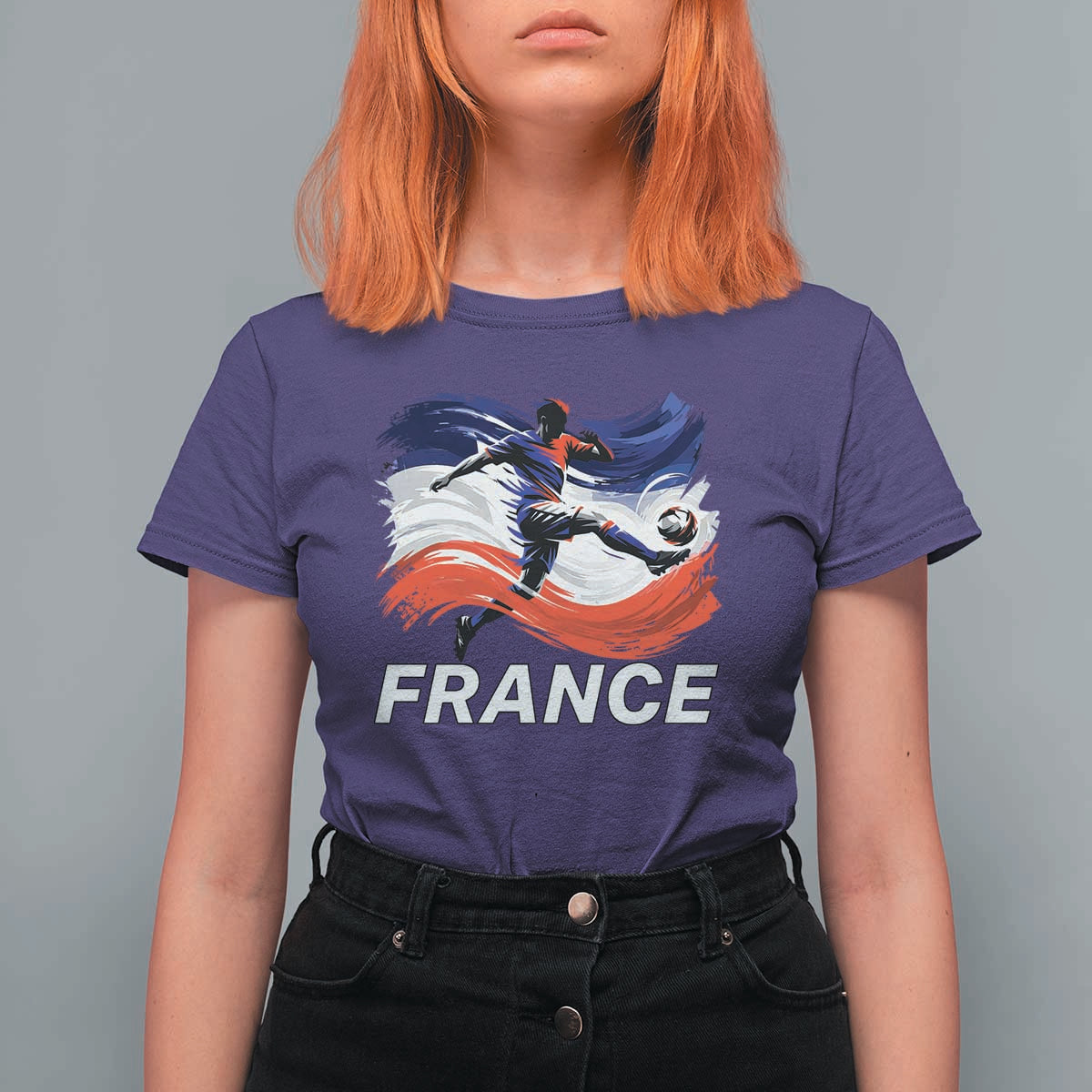 France Soccer Football Fan French Flag T Shirt For Women
