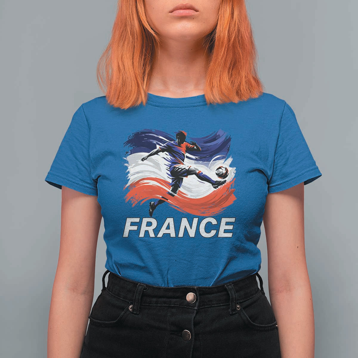 France Soccer Football Fan French Flag T Shirt For Women
