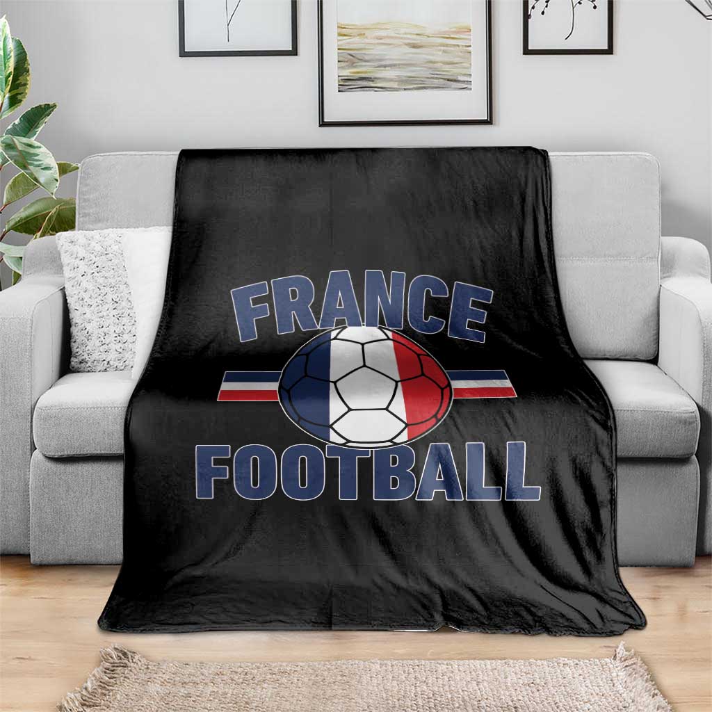 French Flag France Soccer Football Fan Throw Blanket
