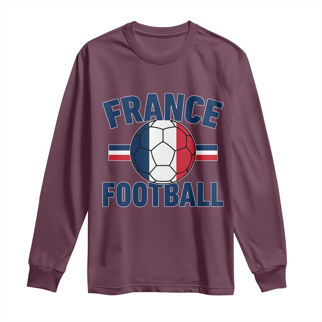French Flag France Soccer Football Fan Long Sleeve Shirt