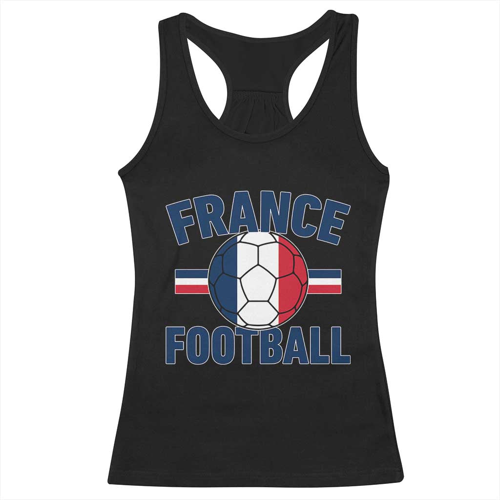 French Flag France Soccer Football Fan Racerback Tank Top