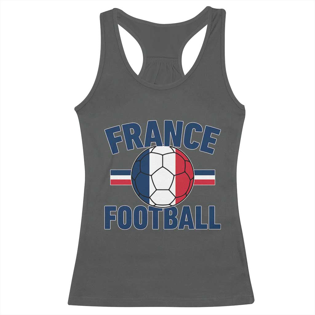 French Flag France Soccer Football Fan Racerback Tank Top