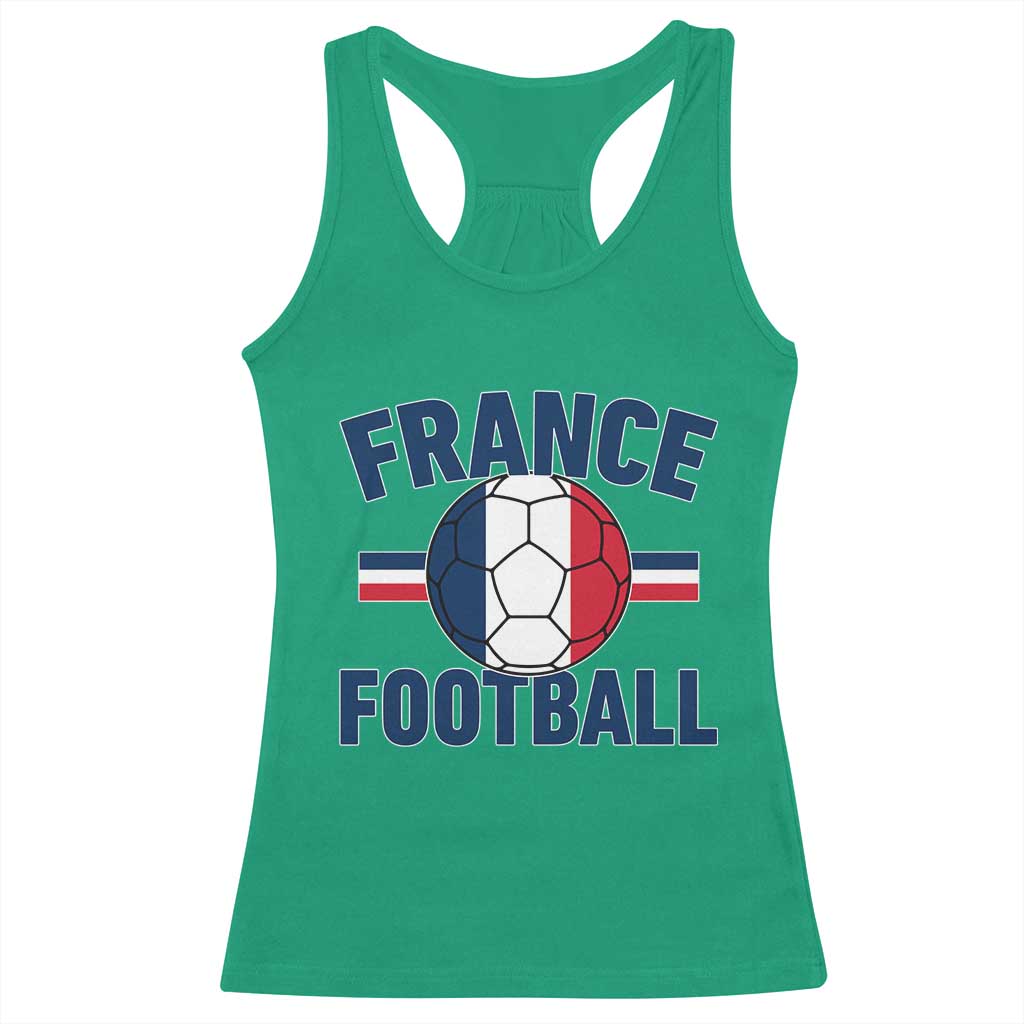 French Flag France Soccer Football Fan Racerback Tank Top