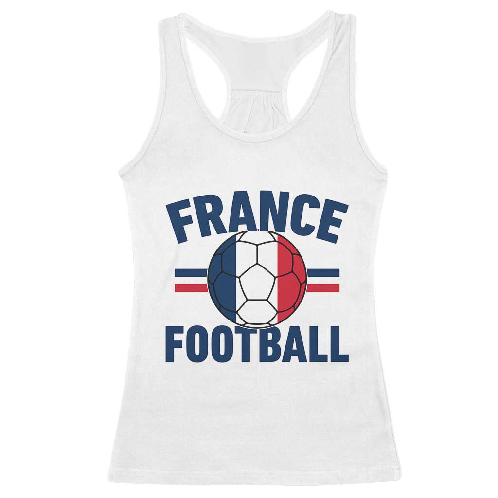French Flag France Soccer Football Fan Racerback Tank Top