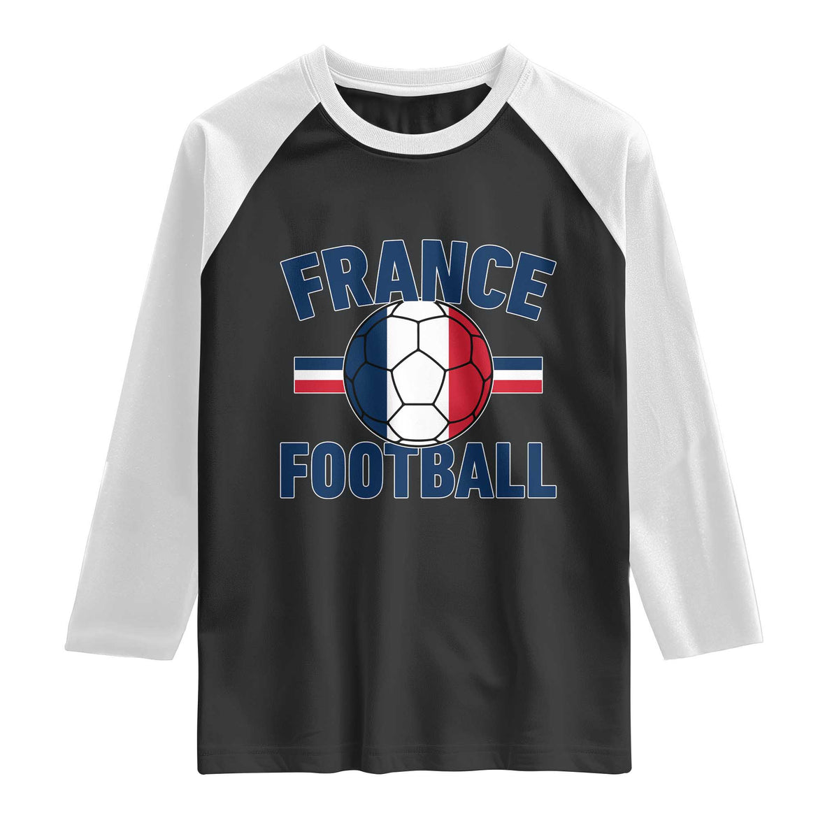 French Flag France Soccer Football Fan Raglan Shirt