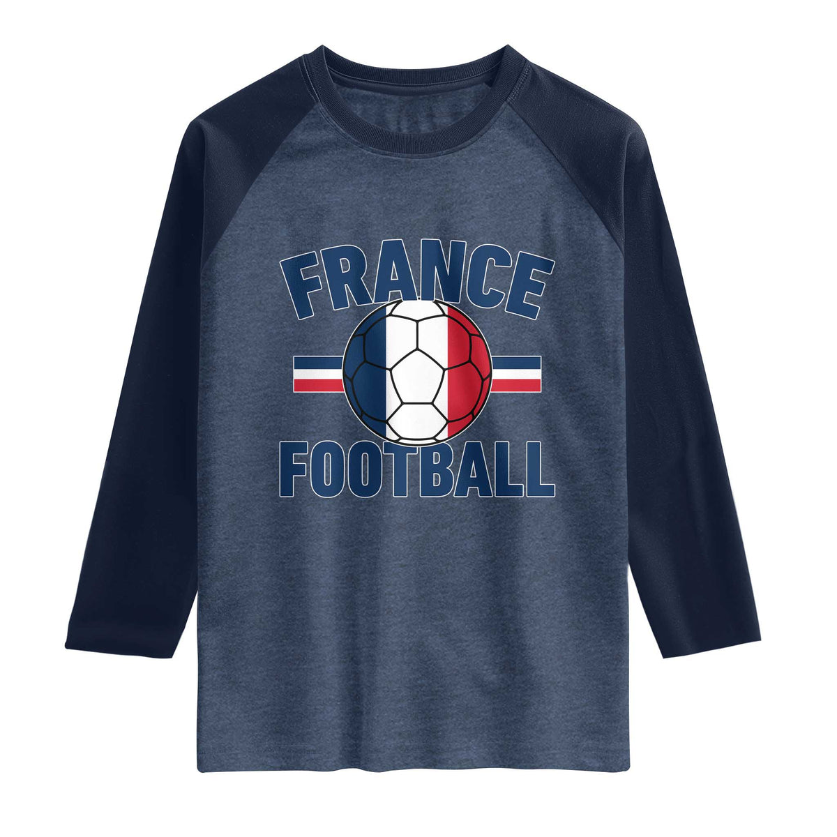 French Flag France Soccer Football Fan Raglan Shirt