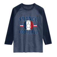 French Flag France Soccer Football Fan Raglan Shirt