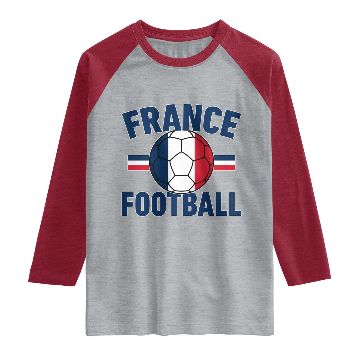 French Flag France Soccer Football Fan Raglan Shirt