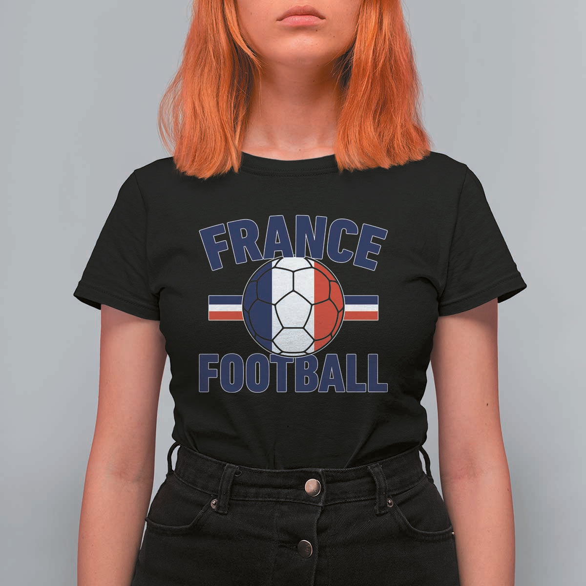 French Flag France Soccer Football Fan T Shirt For Women