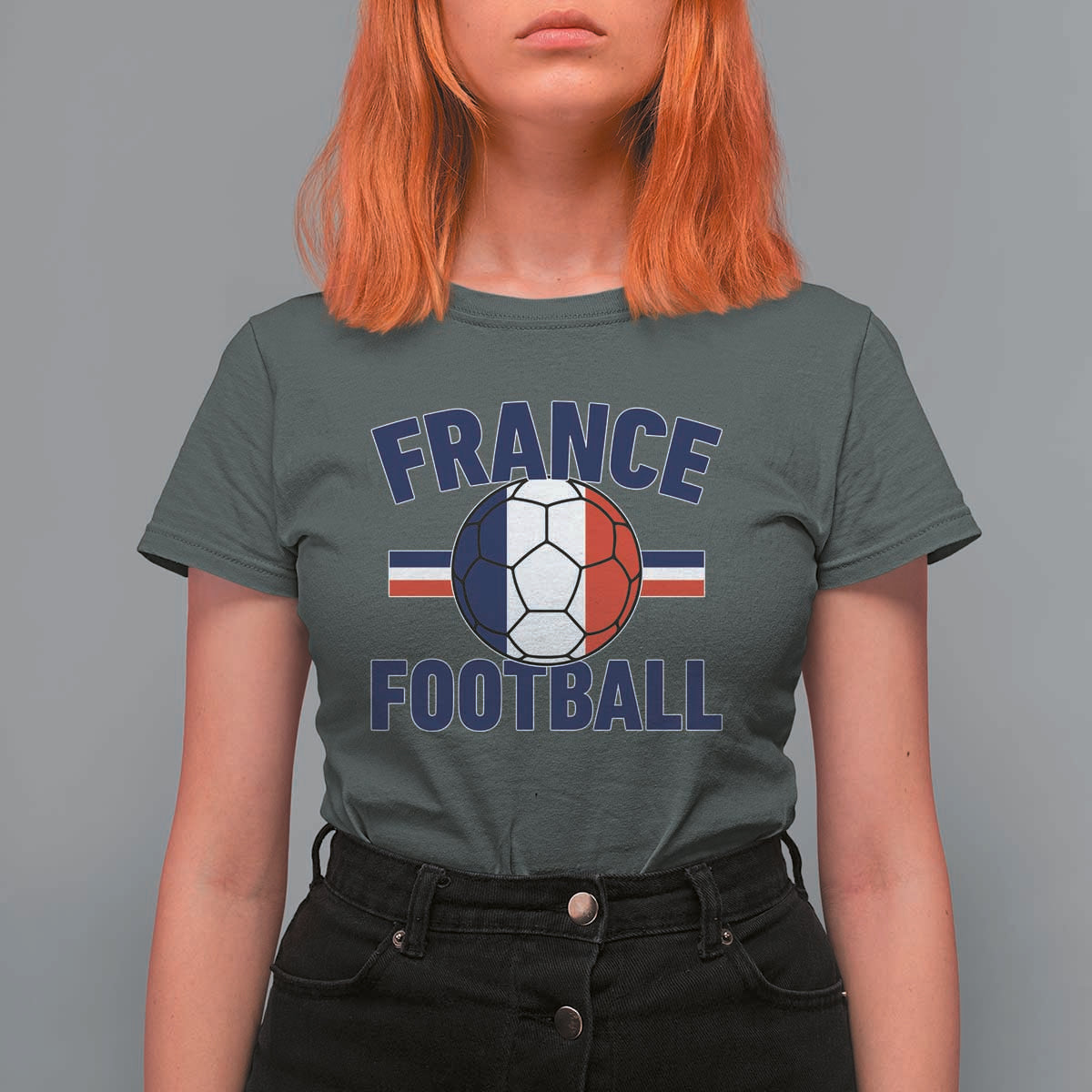 French Flag France Soccer Football Fan T Shirt For Women