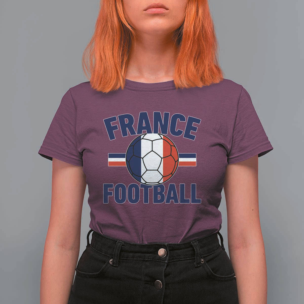 French Flag France Soccer Football Fan T Shirt For Women