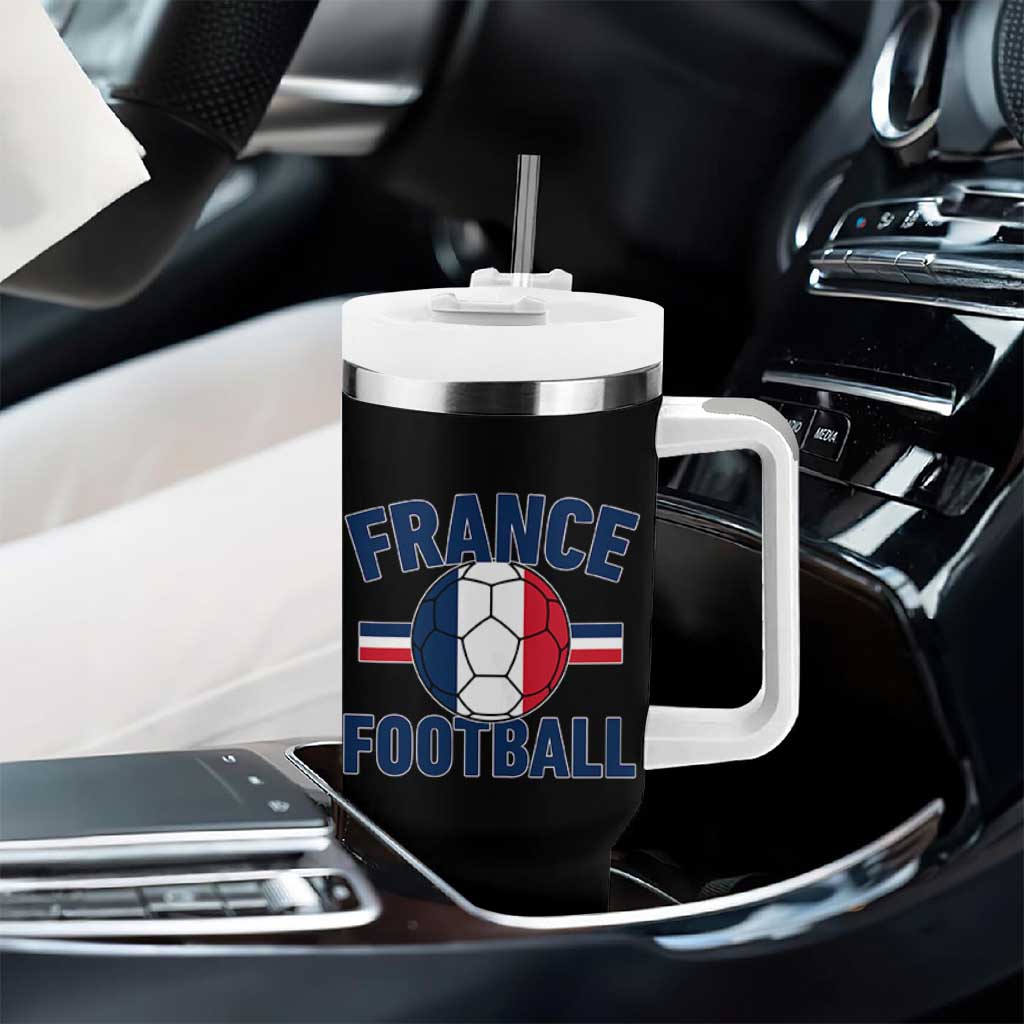 French Flag France Soccer Football Fan Tumbler With Handle