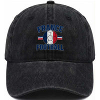 French Flag France Soccer Football Fan Washed Cotton Baseball Cap
