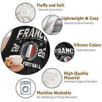 France Soccer Fan French Flag Patriotic Sports Throw Blanket