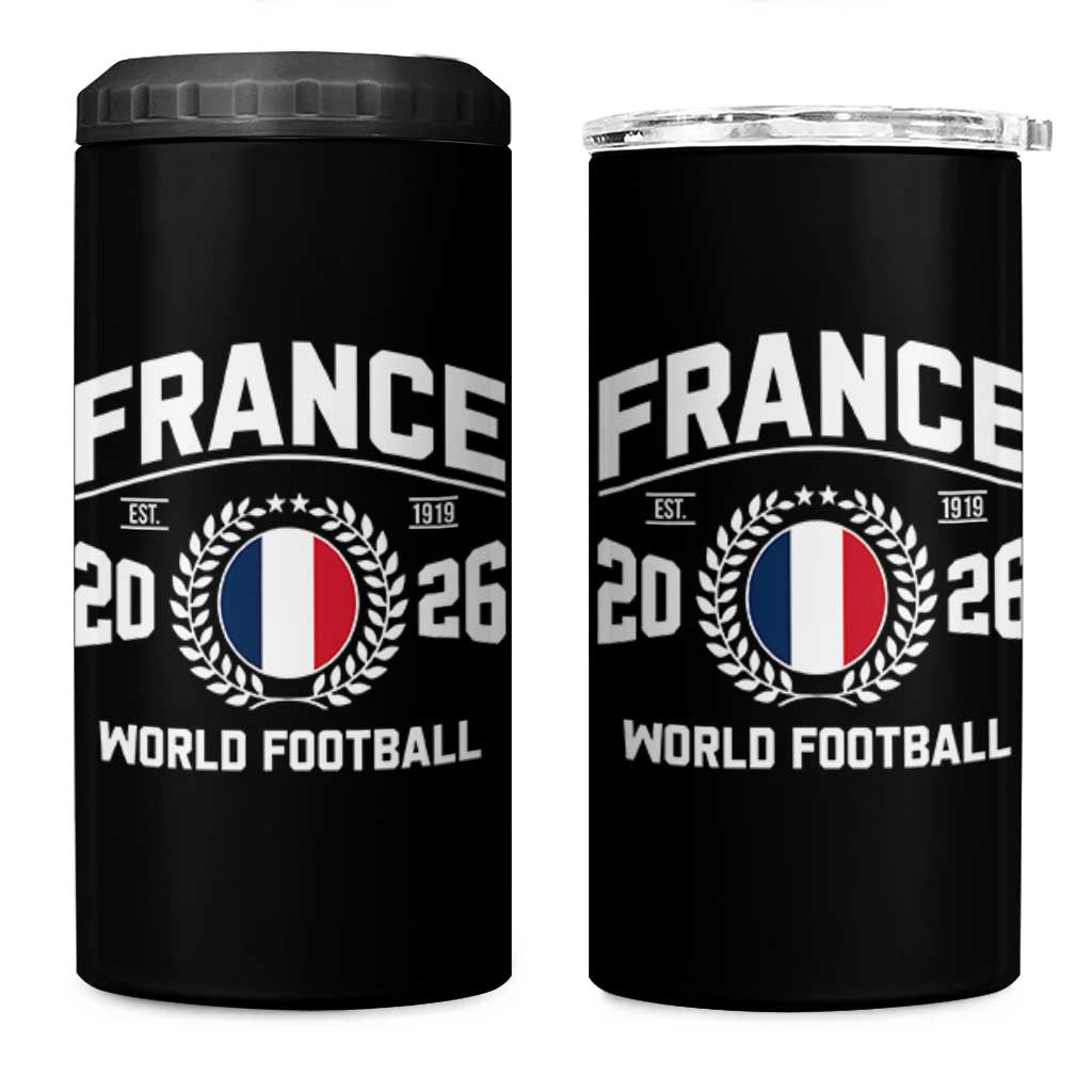 France Soccer Fan French Flag Patriotic Sports 4 in 1 Can Cooler Tumbler
