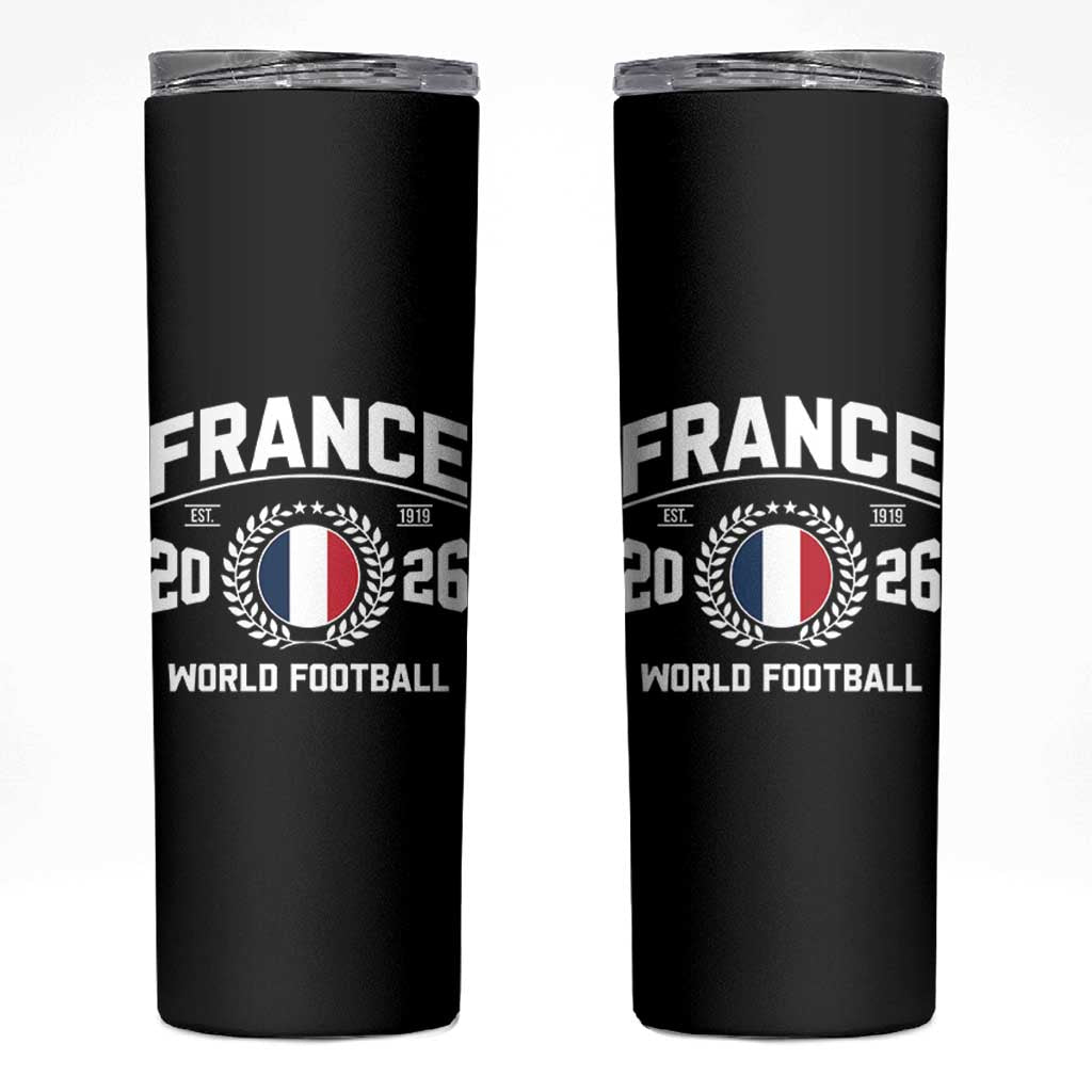 France Soccer Fan French Flag Patriotic Sports Skinny Tumbler