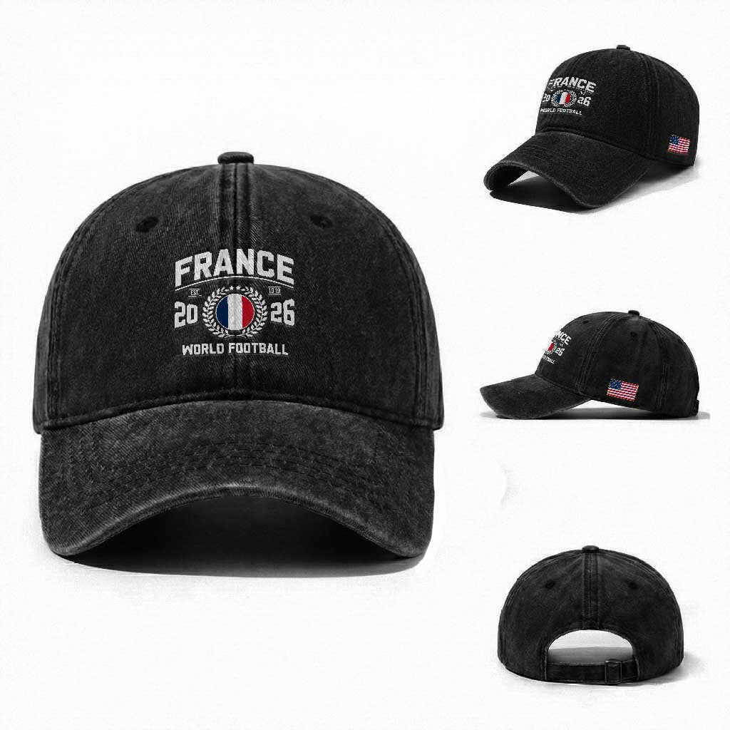 France Soccer Fan French Flag Patriotic Sports Washed Cotton Baseball Cap