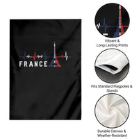France Paris Heartbeat French Flag Eiffel Tower Souvenir Gift Garden Flag