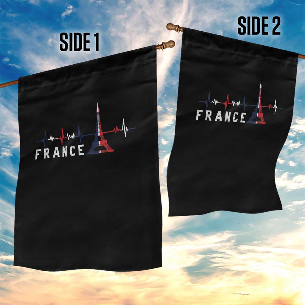 France Paris Heartbeat French Flag Eiffel Tower Souvenir Gift Garden Flag