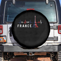 France Paris Heartbeat French Flag Eiffel Tower Souvenir Gift Spare Tire Cover
