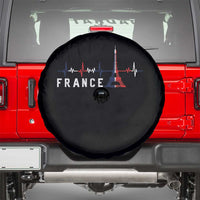 France Paris Heartbeat French Flag Eiffel Tower Souvenir Gift Spare Tire Cover