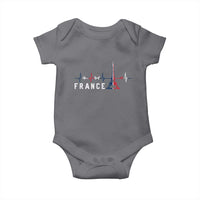 France Paris Heartbeat French Flag Eiffel Tower Souvenir Gift Baby Onesie