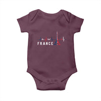 France Paris Heartbeat French Flag Eiffel Tower Souvenir Gift Baby Onesie