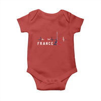 France Paris Heartbeat French Flag Eiffel Tower Souvenir Gift Baby Onesie