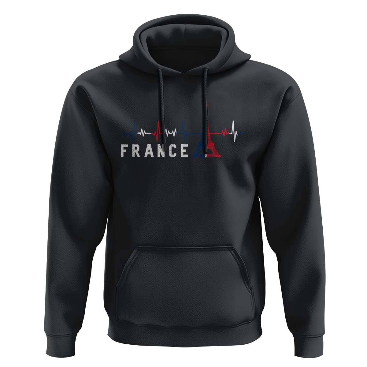 France Paris Heartbeat French Flag Eiffel Tower Souvenir Gift Hoodie