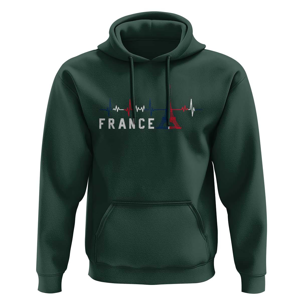 France Paris Heartbeat French Flag Eiffel Tower Souvenir Gift Hoodie
