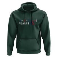 France Paris Heartbeat French Flag Eiffel Tower Souvenir Gift Hoodie