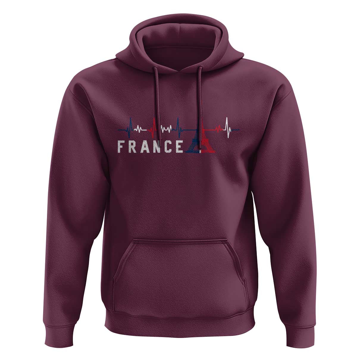 France Paris Heartbeat French Flag Eiffel Tower Souvenir Gift Hoodie