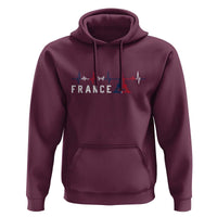 France Paris Heartbeat French Flag Eiffel Tower Souvenir Gift Hoodie