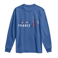 France Paris Heartbeat French Flag Eiffel Tower Souvenir Gift Long Sleeve Shirt