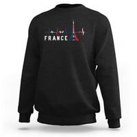 France Paris Heartbeat French Flag Eiffel Tower Souvenir Gift Sweatshirt