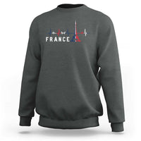 France Paris Heartbeat French Flag Eiffel Tower Souvenir Gift Sweatshirt