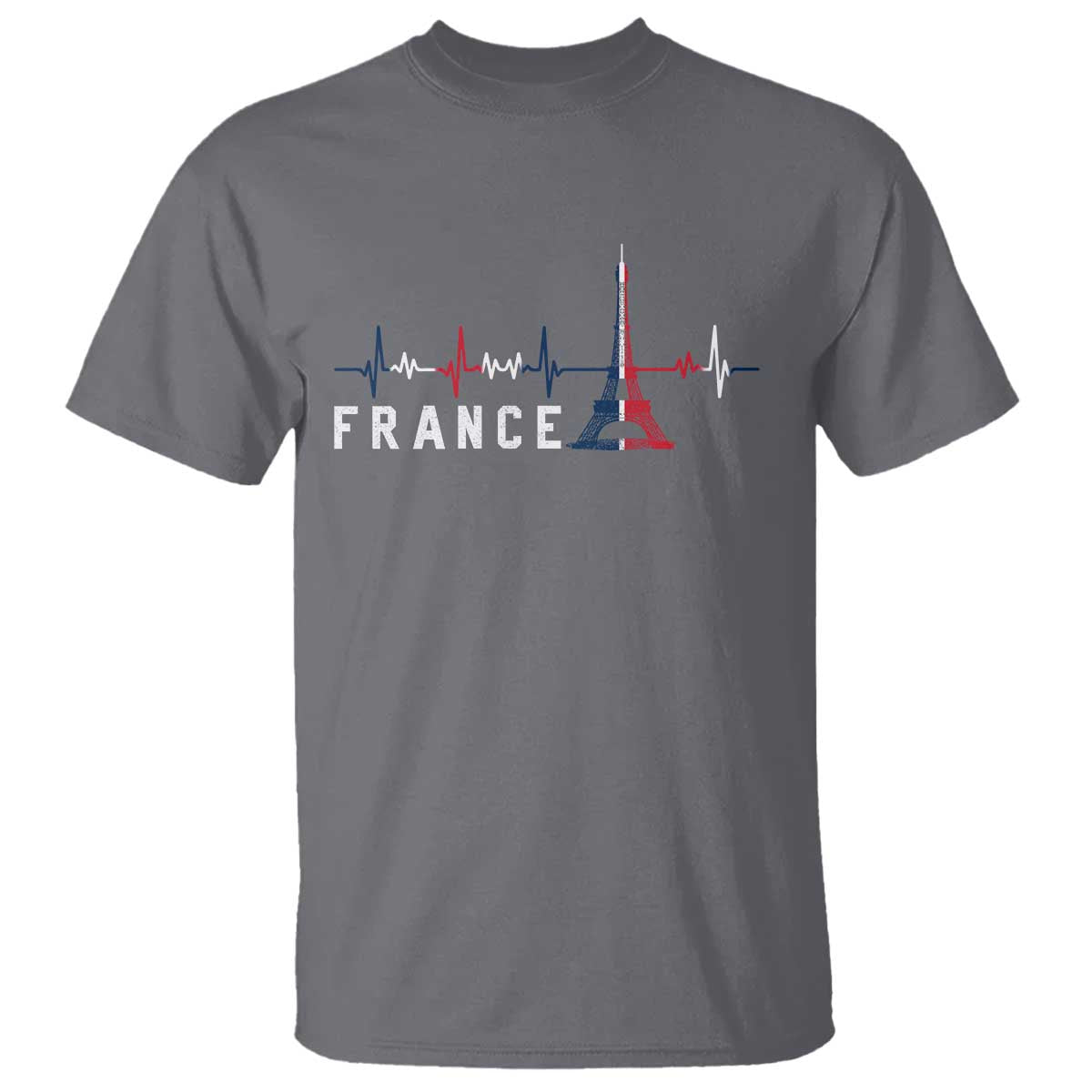 France Paris Heartbeat French Flag Eiffel Tower Souvenir Gift T Shirt